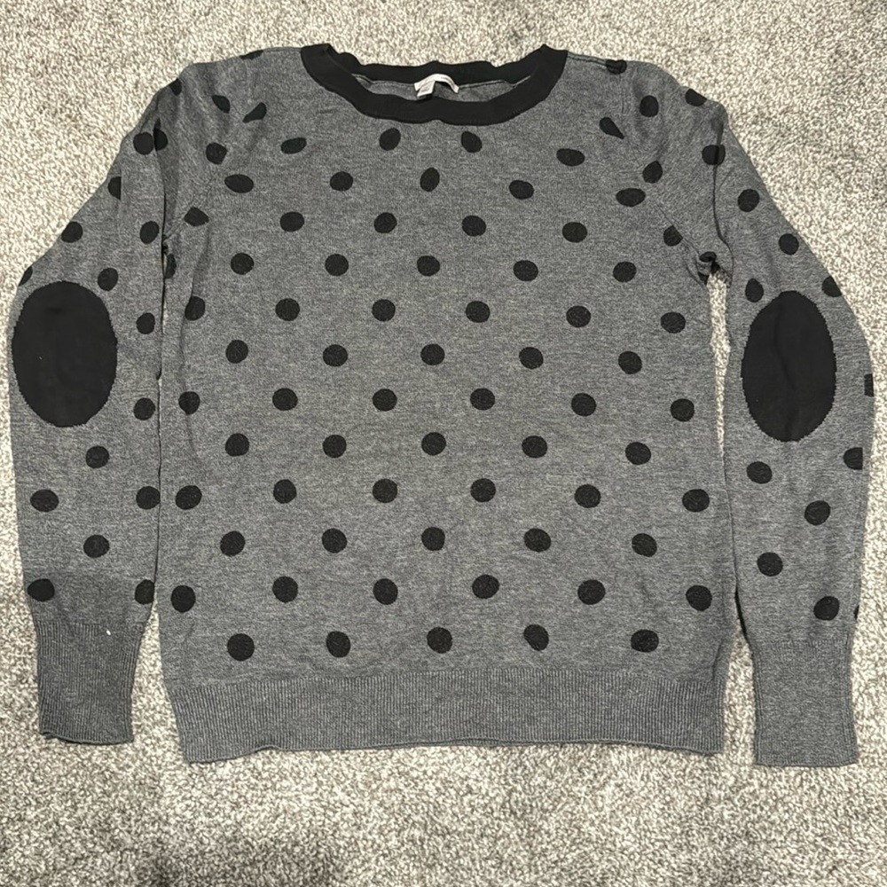 Halogen Gray Polka dot sweater Medium